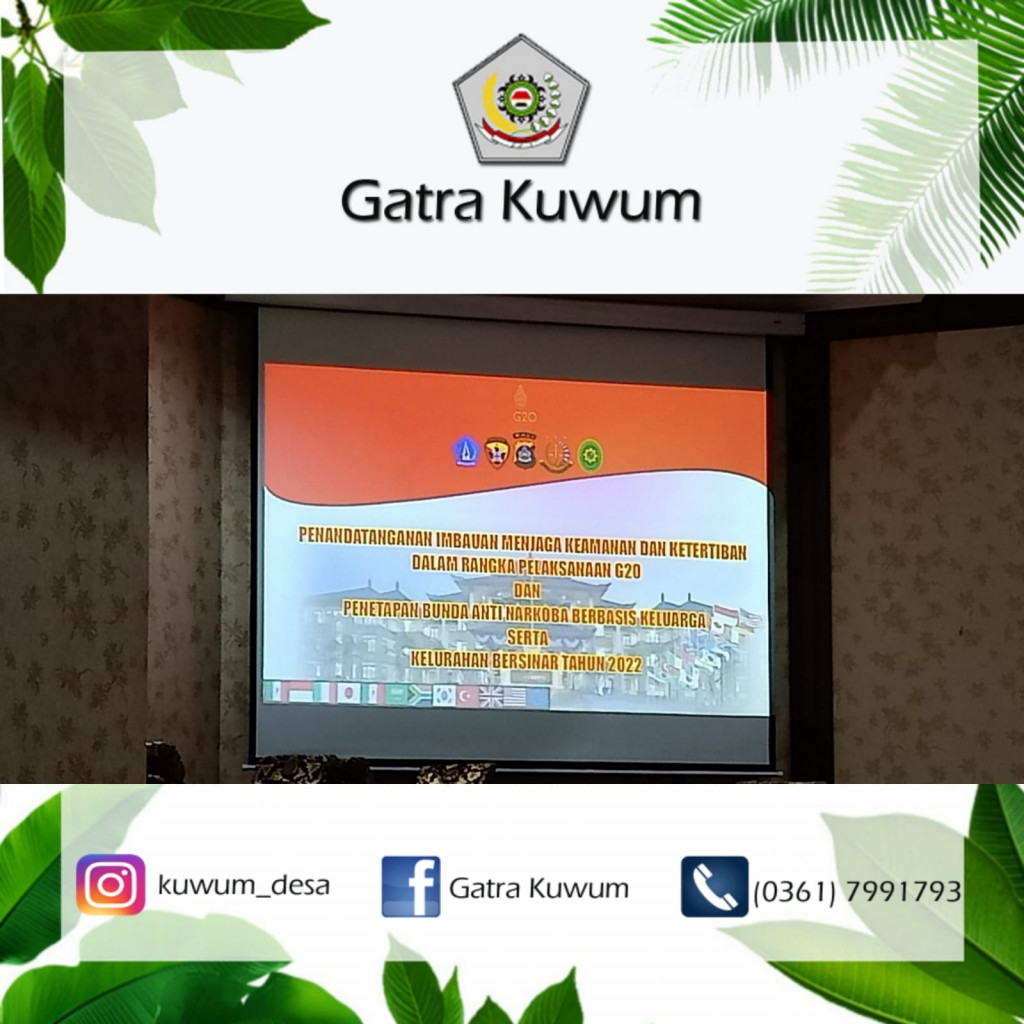 Penandatanganan Imbauan Menjaga Keamanan dan Ketertiban dalam rangka G20 dan Penetapan Bunda Anti Narkoba Berbasis Keluarga serta Kelurahan Bersinar Tahun 2022